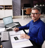 Mansfield bookkeeper working at desk
